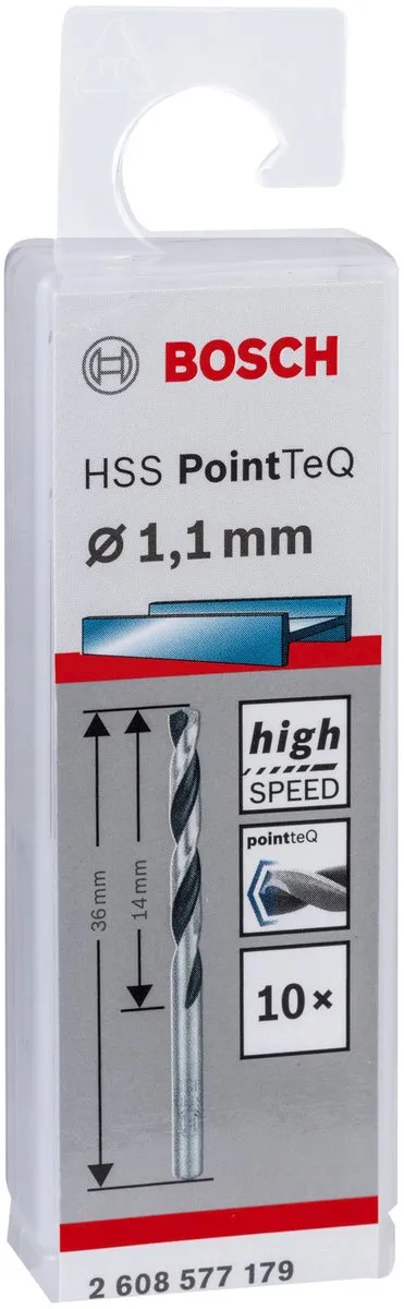 Bosch HSS PointTeQ DIN 338 Boor 1,1x14x36mm - 10 Stuks - afbeelding 3 van 5