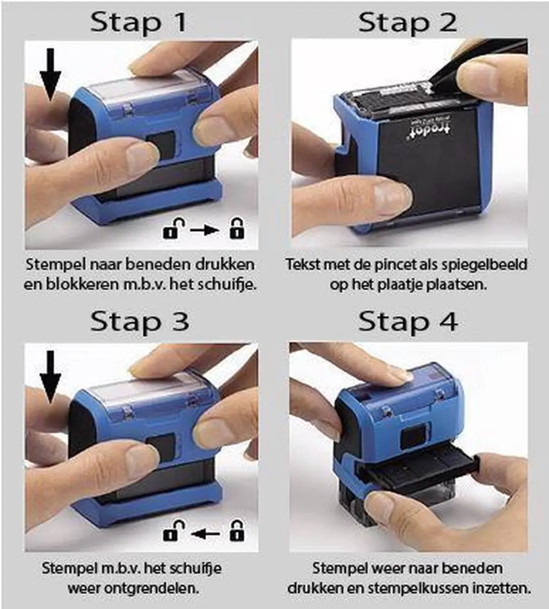 Trodat Printy 4913 Zelfinktende Stempel 58x22mm - Zwart - afbeelding 2 van 5