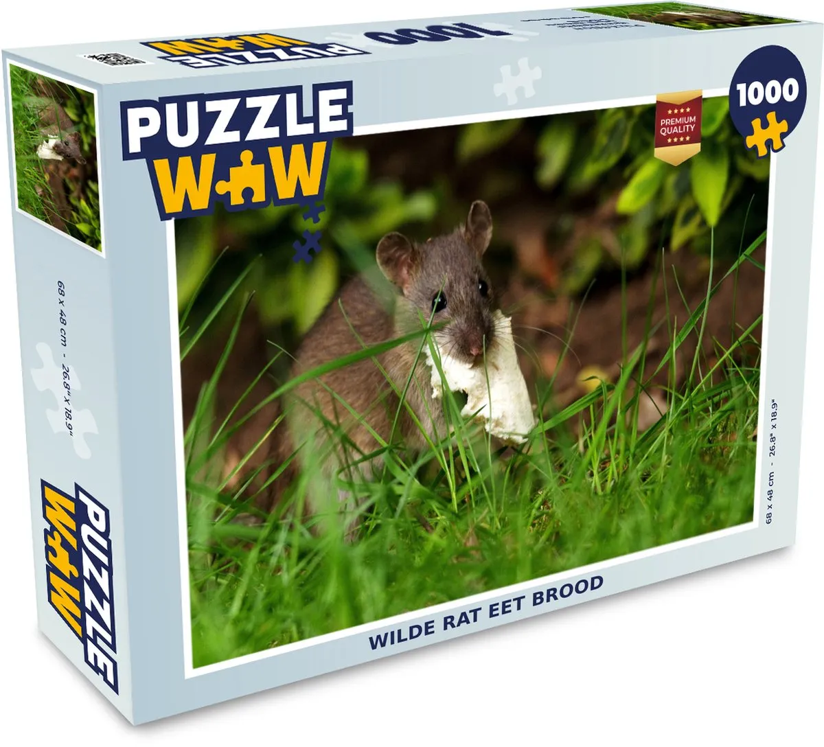 PuzzleWow Wilde Rat Eet Brood Legpuzzel 1000 Stuks