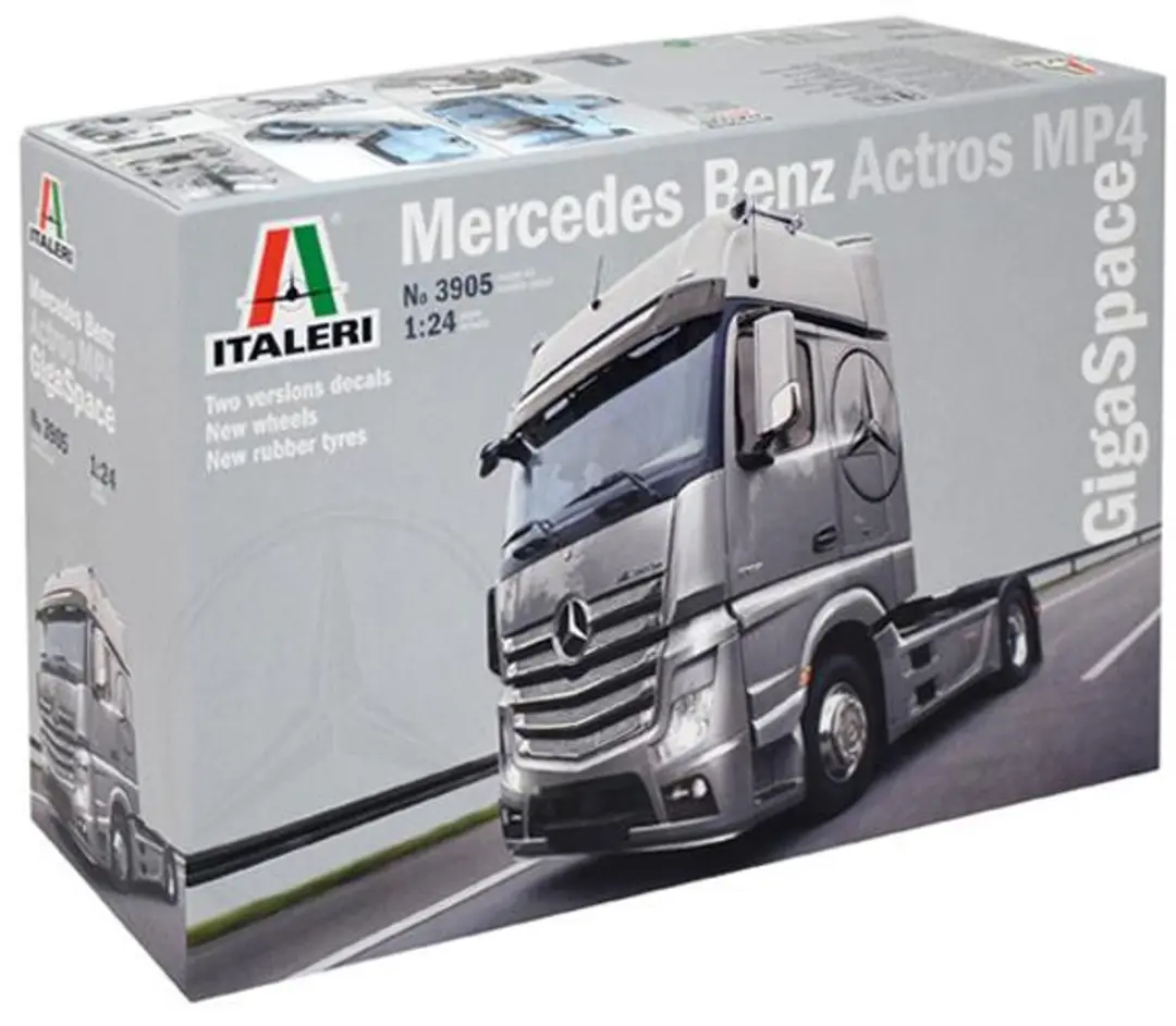 Italeri Mercedes Benz Actros MP4 Gigaspace Montagekit Vrachtwagen/oplegger model