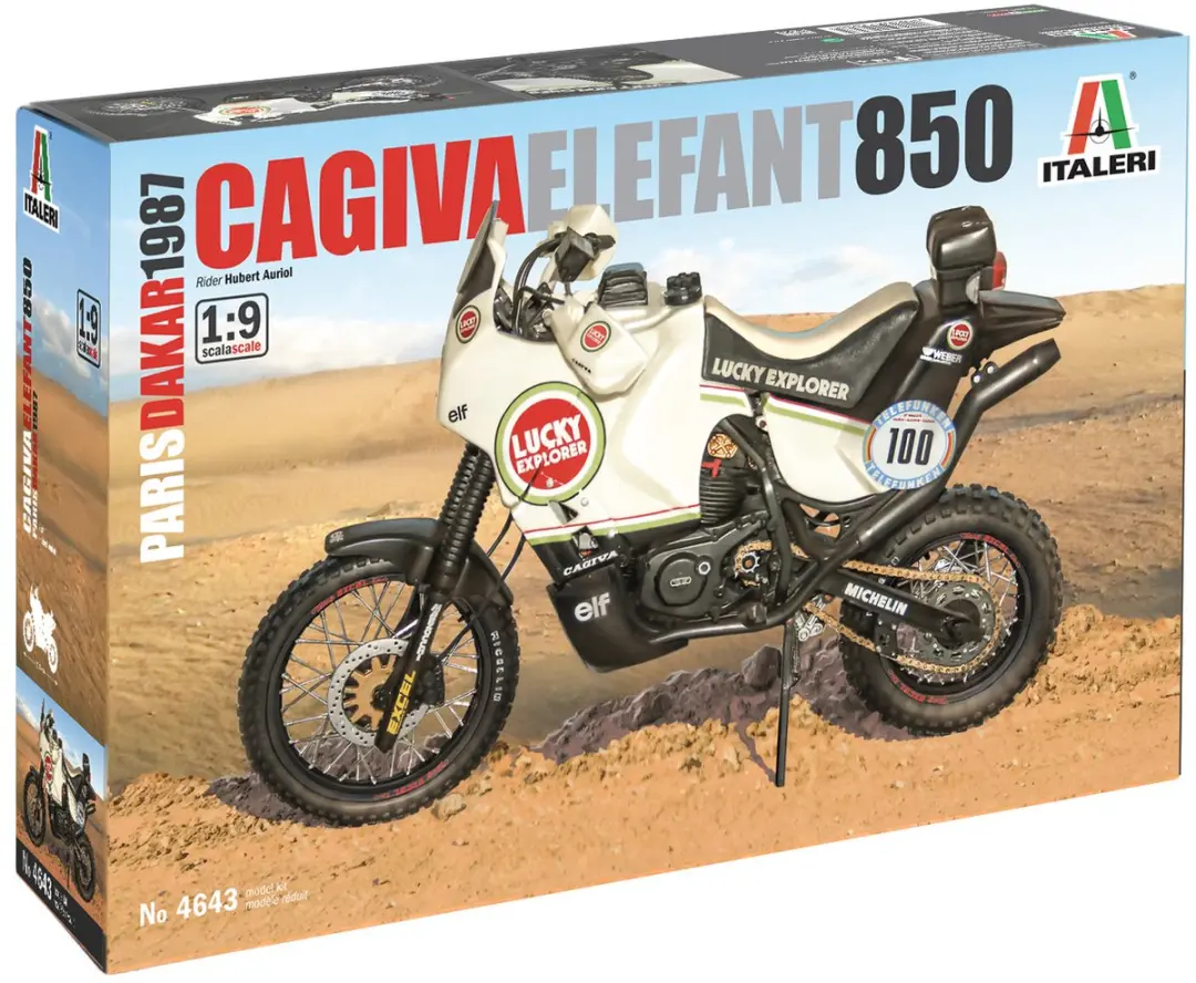 Italeri 4643 Cagiva Elefant 850 Paris-Dakar 1987 motorfiets 1:9 bouwpakket