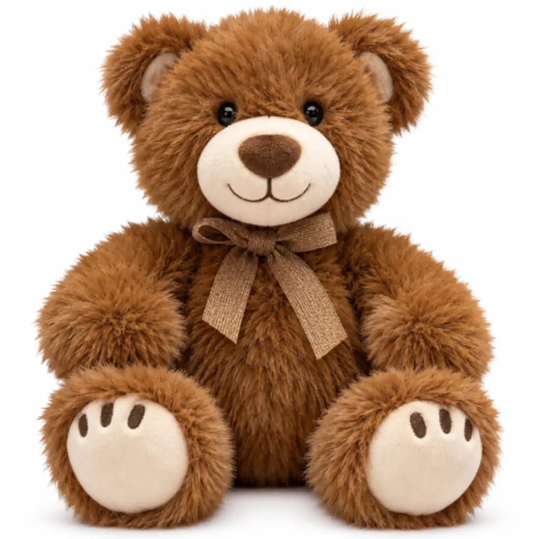 Teddybeer met Strik (Donkerbruin) Pluche Knuffel 32 cm