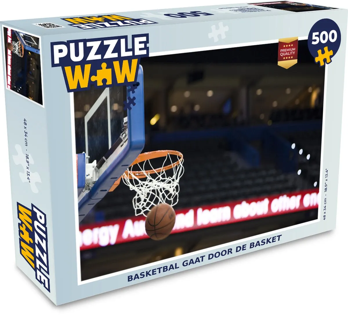 PuzzleWow Basketbal gaat door de basket Legpuzzel 500 Stuks