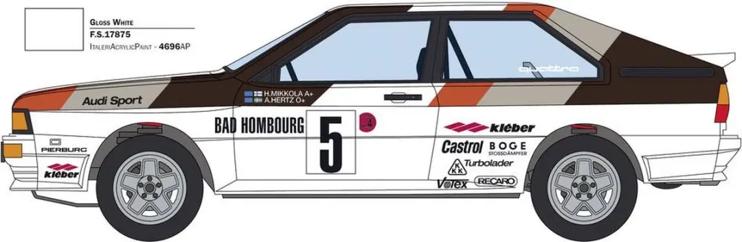 Italeri 3642 Audi Quattro Rally bouwpakket - 1:24 - afbeelding 6 van 6