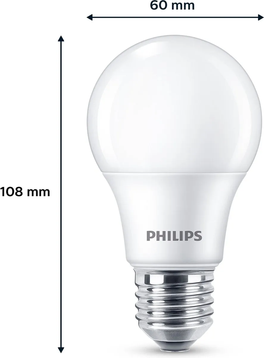 Philips LED Lamp Mat 8W E27 Warmwit - 2 Stuks