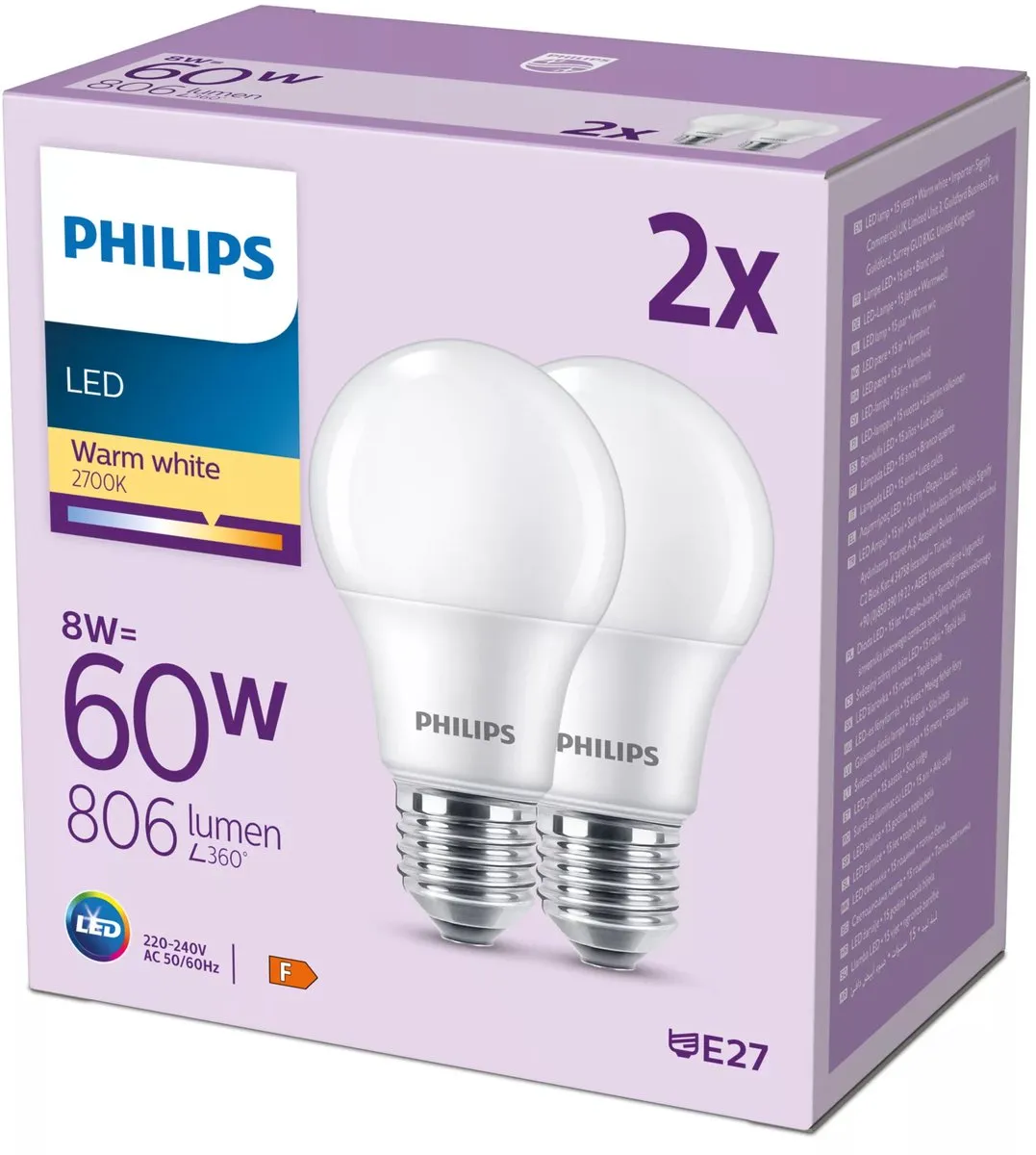 Philips LED Lamp Mat 8W E27 Warmwit
