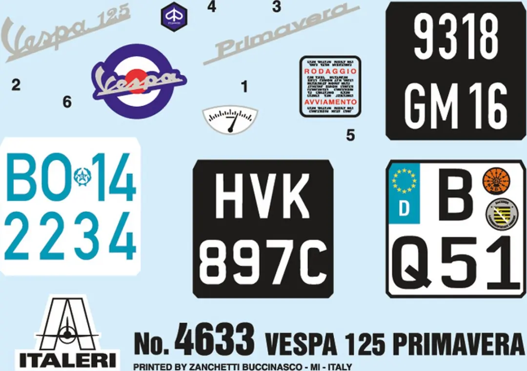Italeri 4633 Vespa 125 Primavera 1:9 - afbeelding 4 van 6