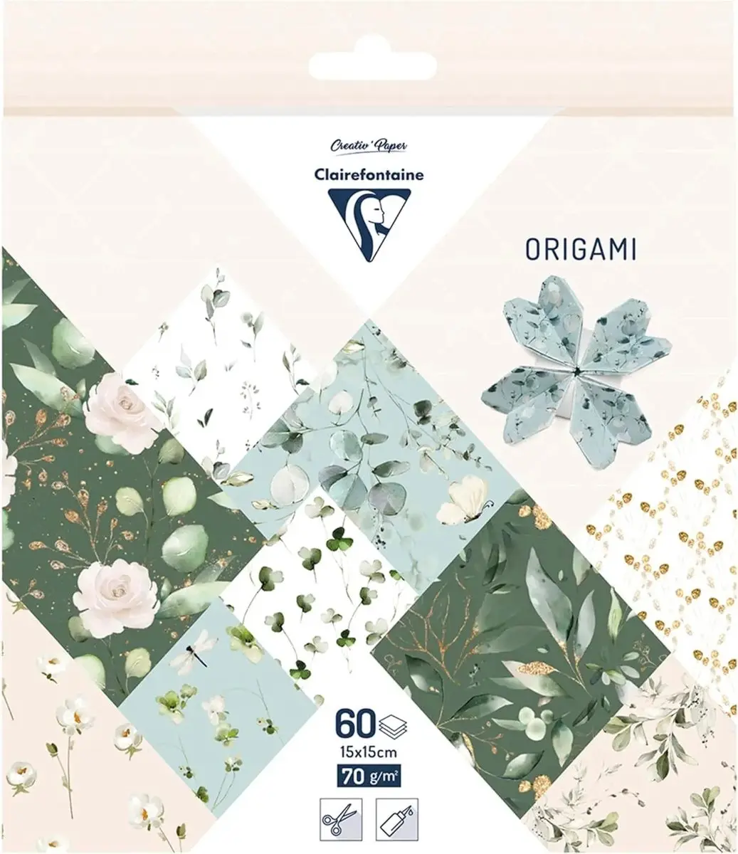Origami papier Romantique, 60 vel 70g 15 x 15 cm