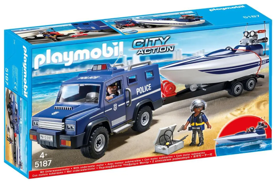 PLAYMOBIL City Action Politietruck met Speedboot