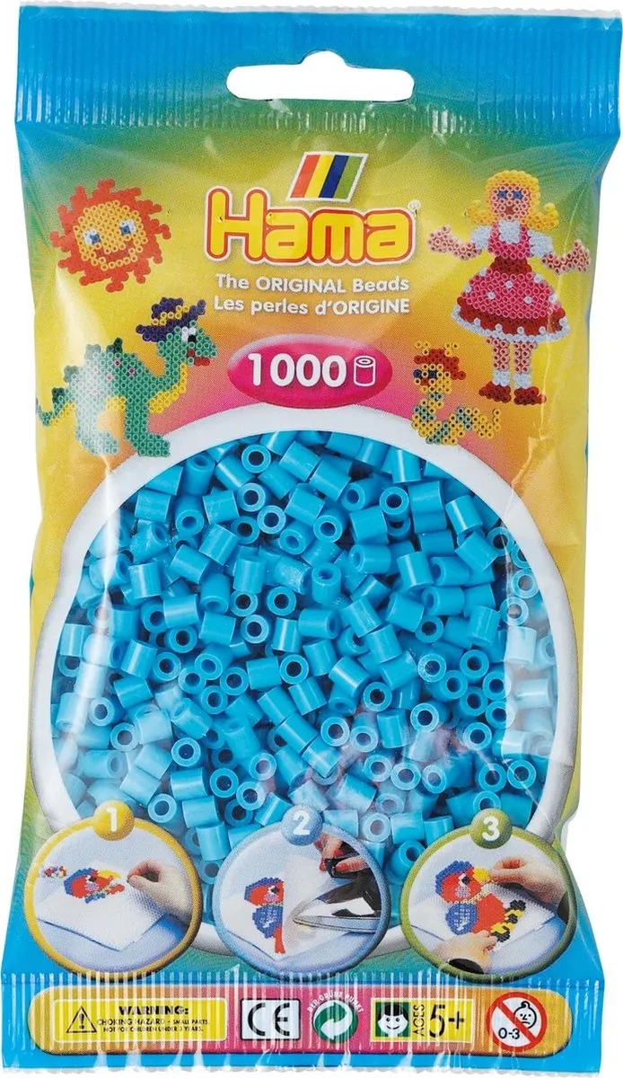 Hama Strijkkralen 1000 Stuks - Azuurblauw