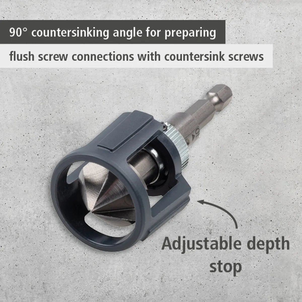 Wolfcraft Conische Verzinkboor Ø20mm - Dieptestop - Zeskantschacht - afbeelding 2 van 5