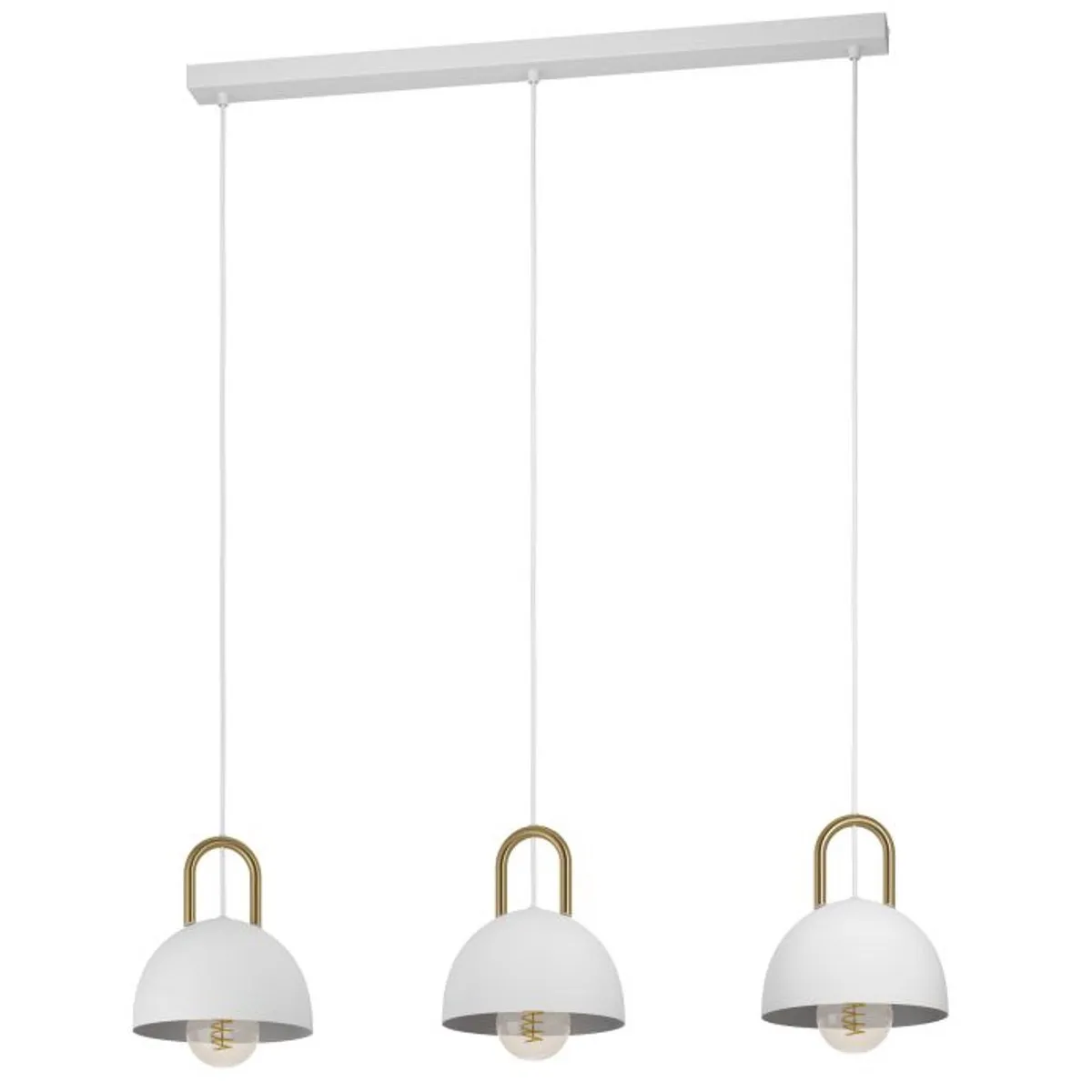 Eglo Calmanera Hanglamp E27 - 3 Lichtpunten - 90cm - Wit/Geelkoper