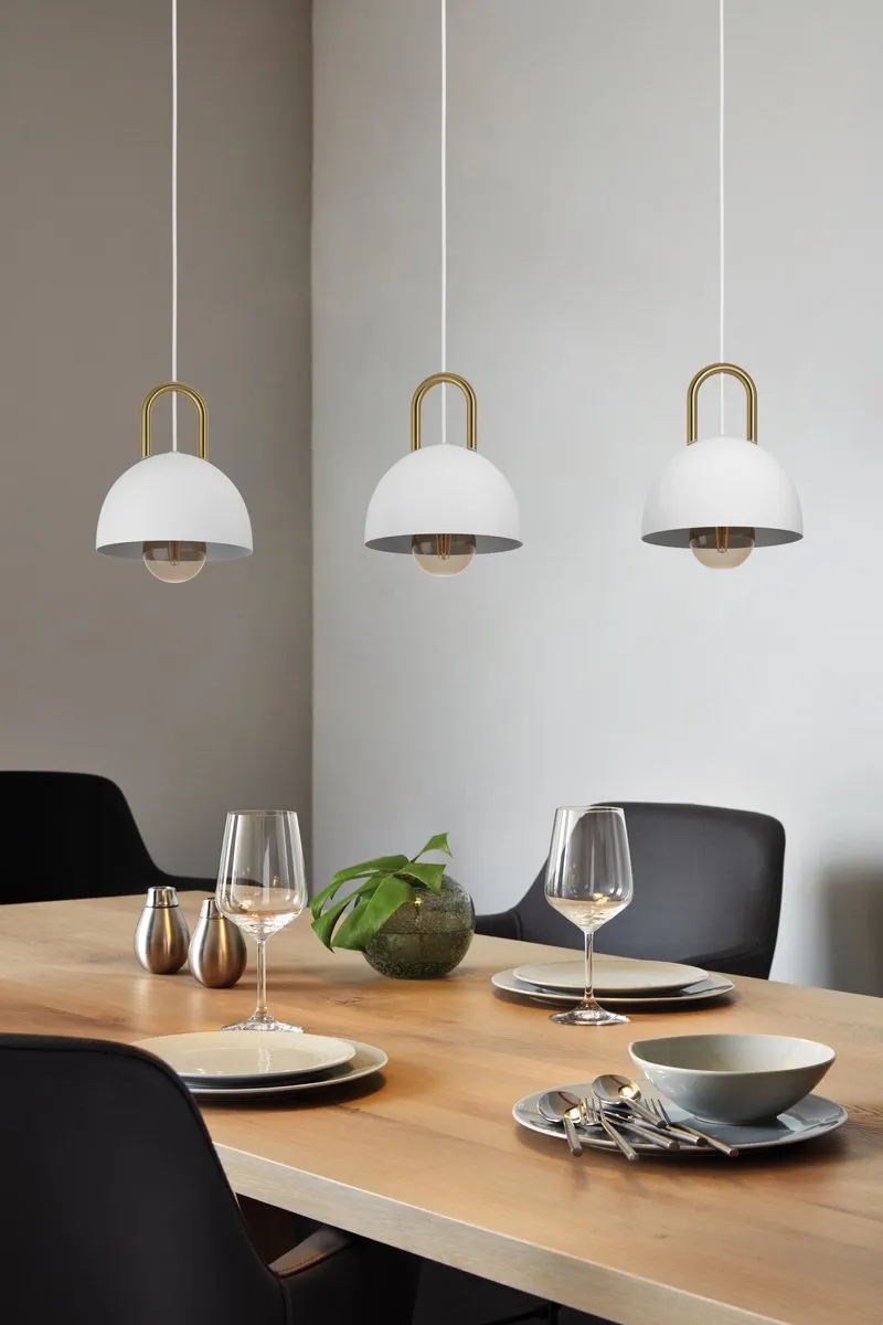 Eglo Calmanera Hanglamp E27 - 3 Lichtpunten - 90cm - Wit/Geelkoper