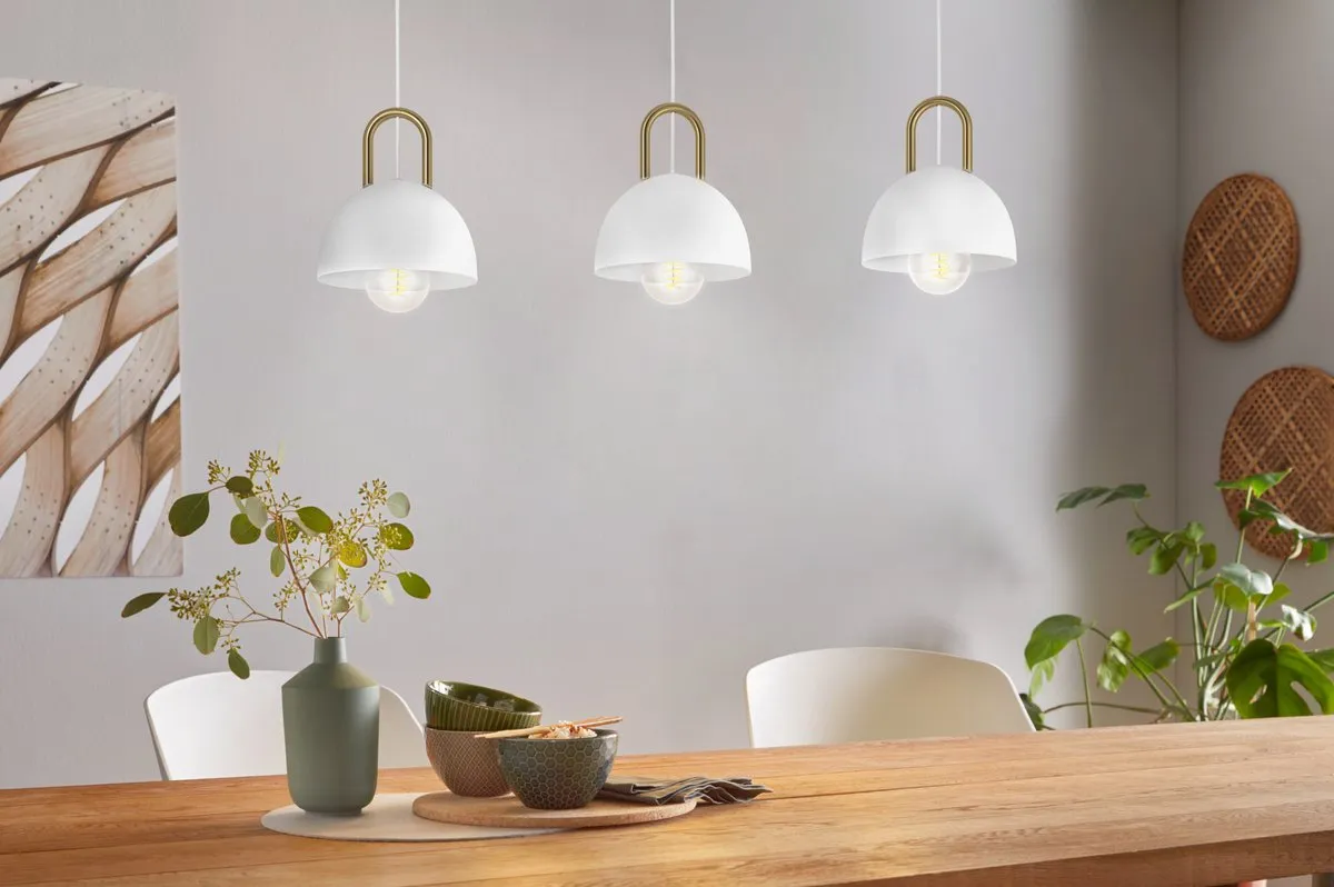 Eglo Calmanera Hanglamp E27 - 3 Lichtpunten - 90cm - Wit/Geelkoper - afbeelding 6 van 6