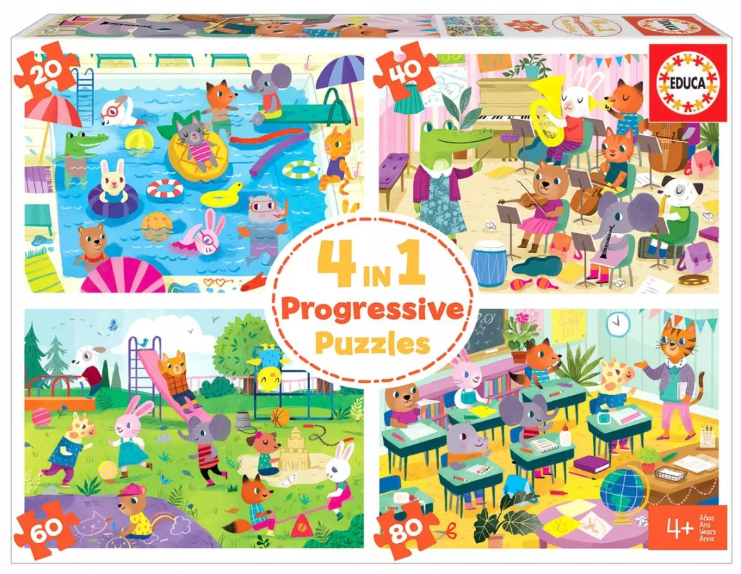 Educa Progressieve Puzzels: Schoolleven 20-80 Stukjes