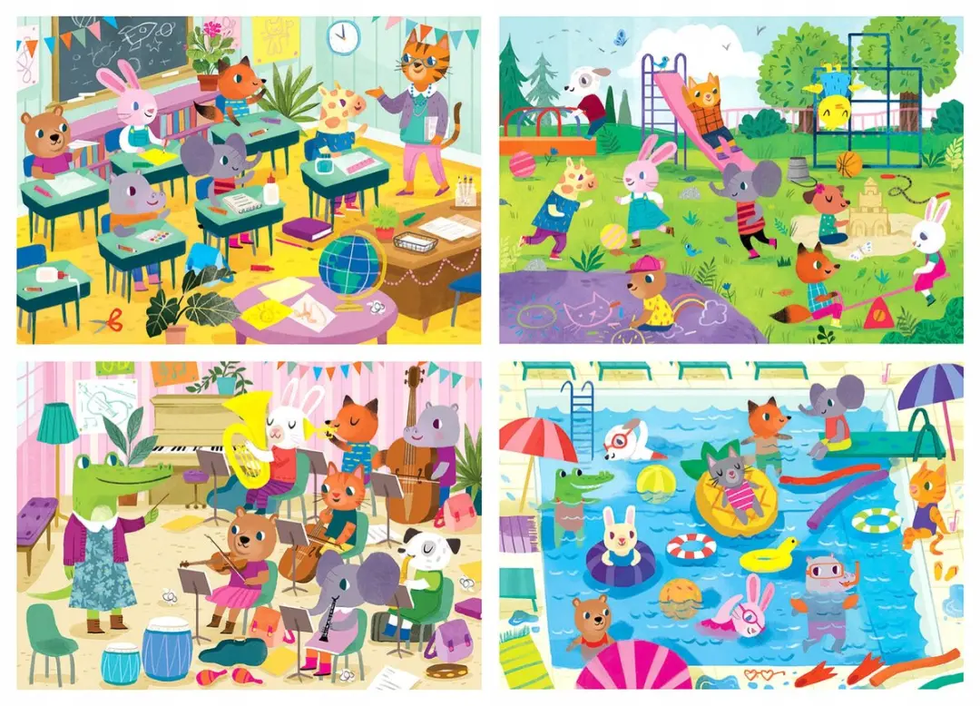 Educa Progressieve Puzzels: Schoolleven 20-80 Stukjes - afbeelding 2 van 2