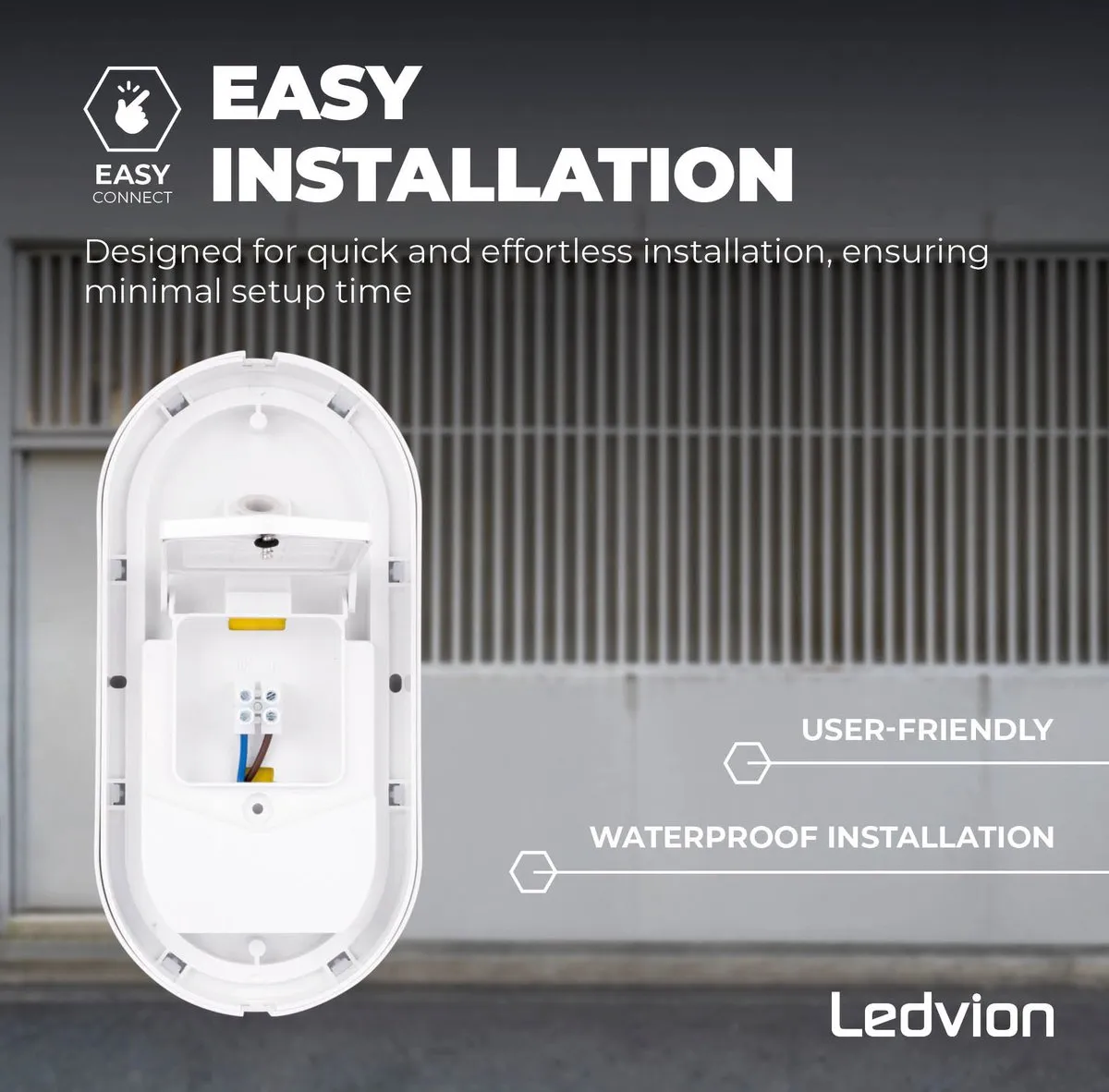 LEDVION Bulkhead Plafondlamp Badkamer 6.5W 4000K IP54 - Wit