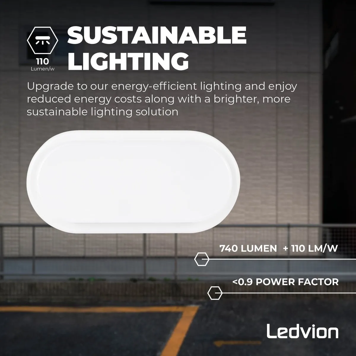 LEDVION Bulkhead Plafondlamp Badkamer 6.5W 4000K IP54 - Wit - afbeelding 6 van 6