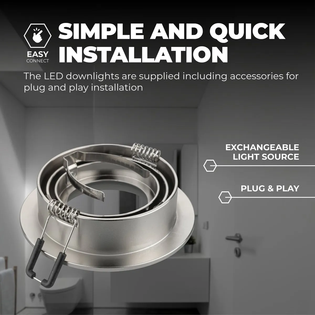 LEDVION Tokyo LED Inbouwspot 3W 2700K - Ø92mm - RVS