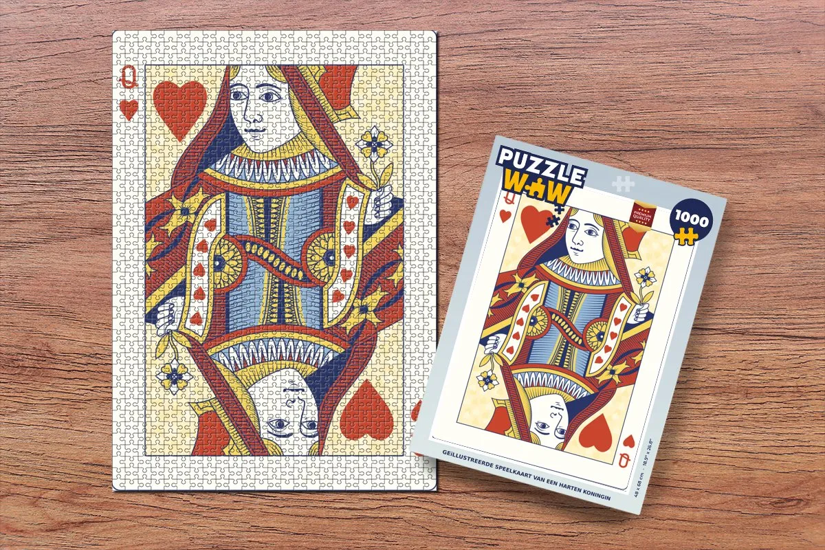 PuzzleWow Legpuzzel Hartenkoningin 1000 Stuks - Multicolor