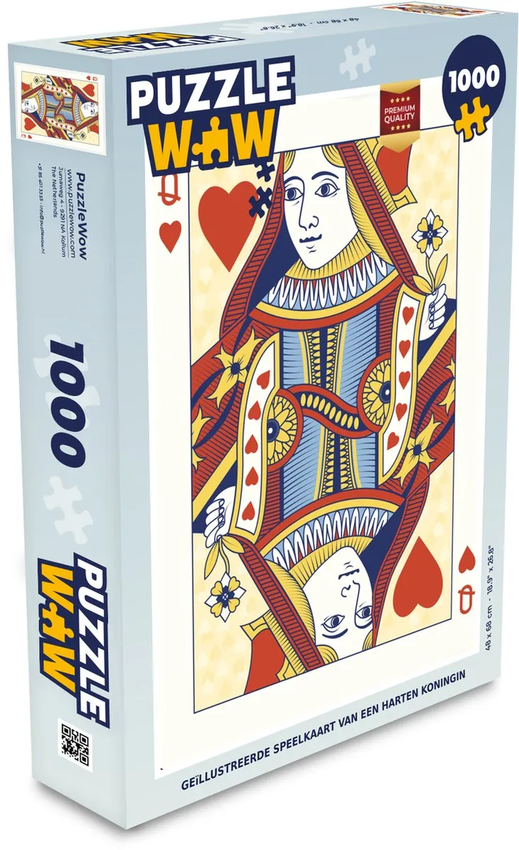 PuzzleWow Legpuzzel Hartenkoningin 1000 Stuks