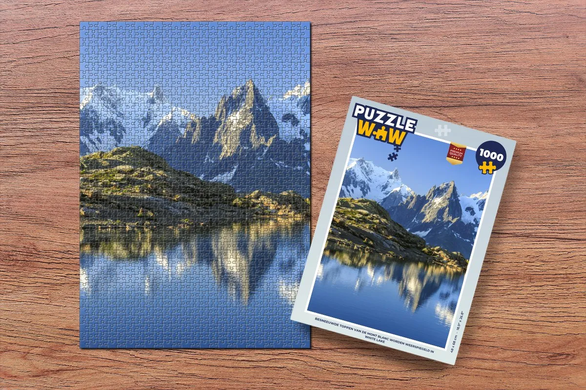 PuzzleWow Legpuzzel Besneeuwde Mont Blanc 1000 Stuks - Multicolor