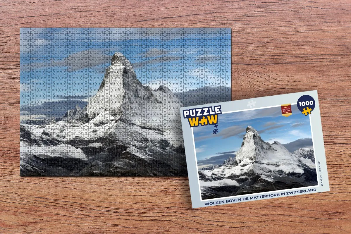 PuzzleWow Wolken boven de Matterhorn Legpuzzel 1000 Stuks - Multicolor