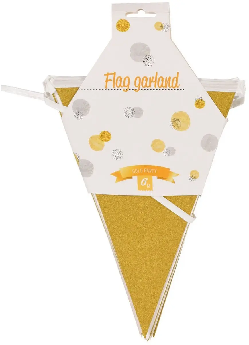 Koopman Vlaggenlijn Glitter Goud 6m - Papier - afbeelding 3 van 3