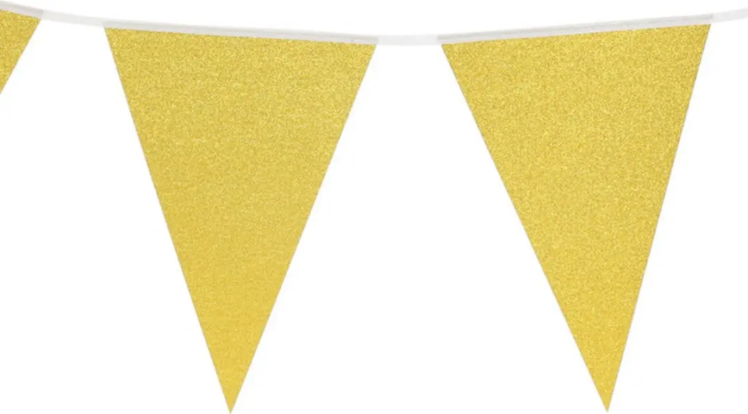 Koopman Vlaggenlijn Glitter Goud 6m - Papier - afbeelding 2 van 3