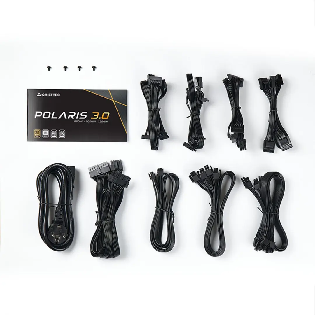 Chieftec POLARIS 3.0 PPS-1250FC-A3 Voeding - Zwart - afbeelding 2 van 6