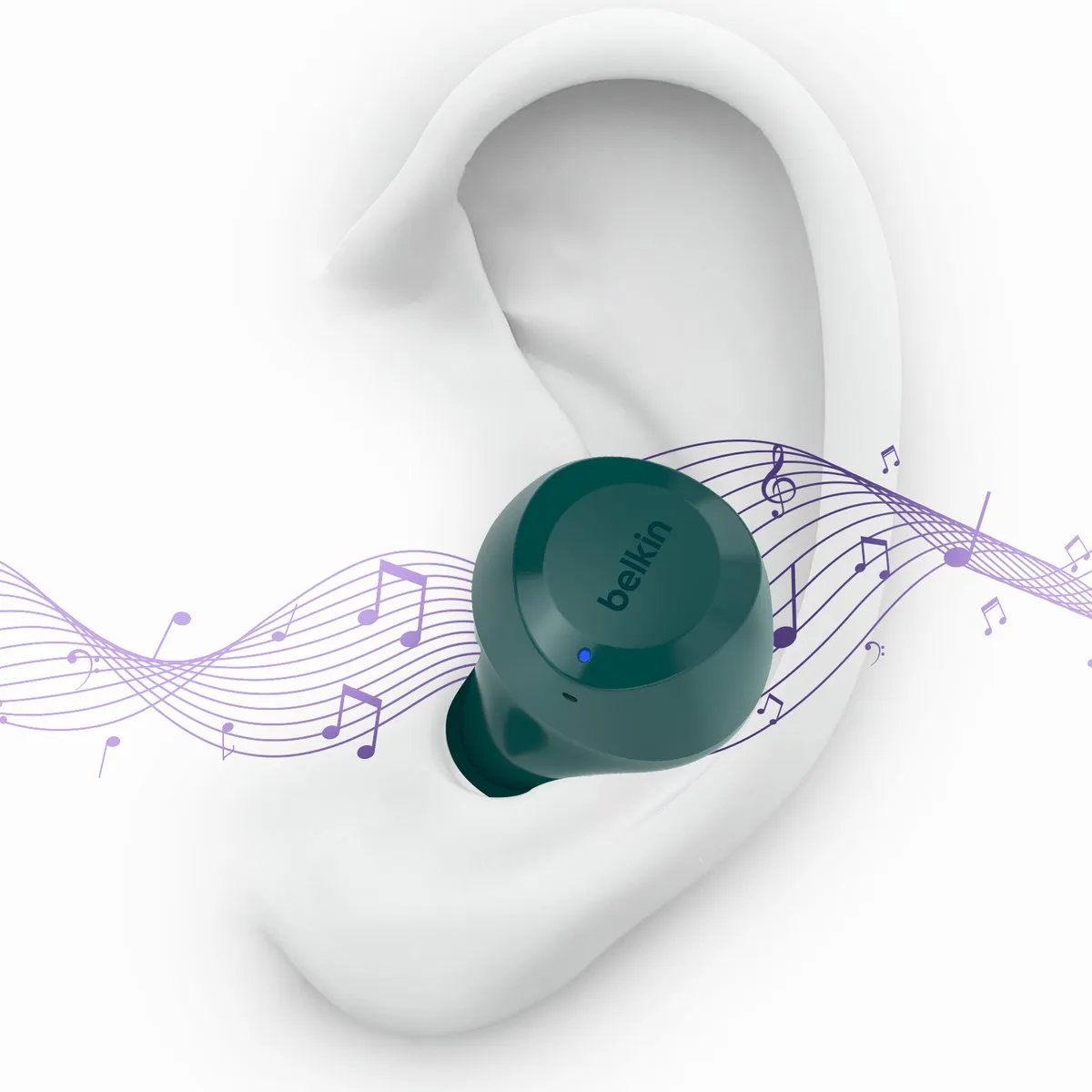 Belkin SoundForm Bolt AUC009BTTE In-Ear Headset - Donkergroen