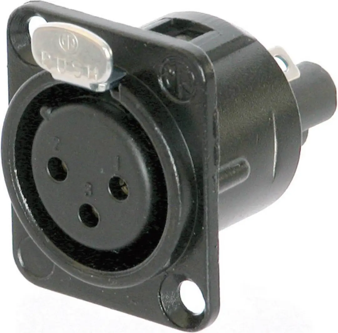Neutrik NC3FD-S-1-B XLR-connector Flensbus, contacten recht Aantal polen: 3 Zwar