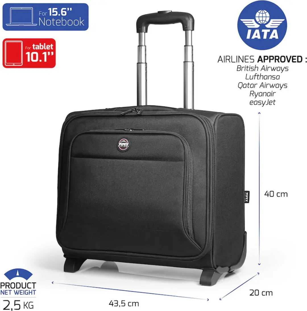 PORT Designs HANOI II Laptoptrolley 15.6 inch - Zwart - afbeelding 2 van 6
