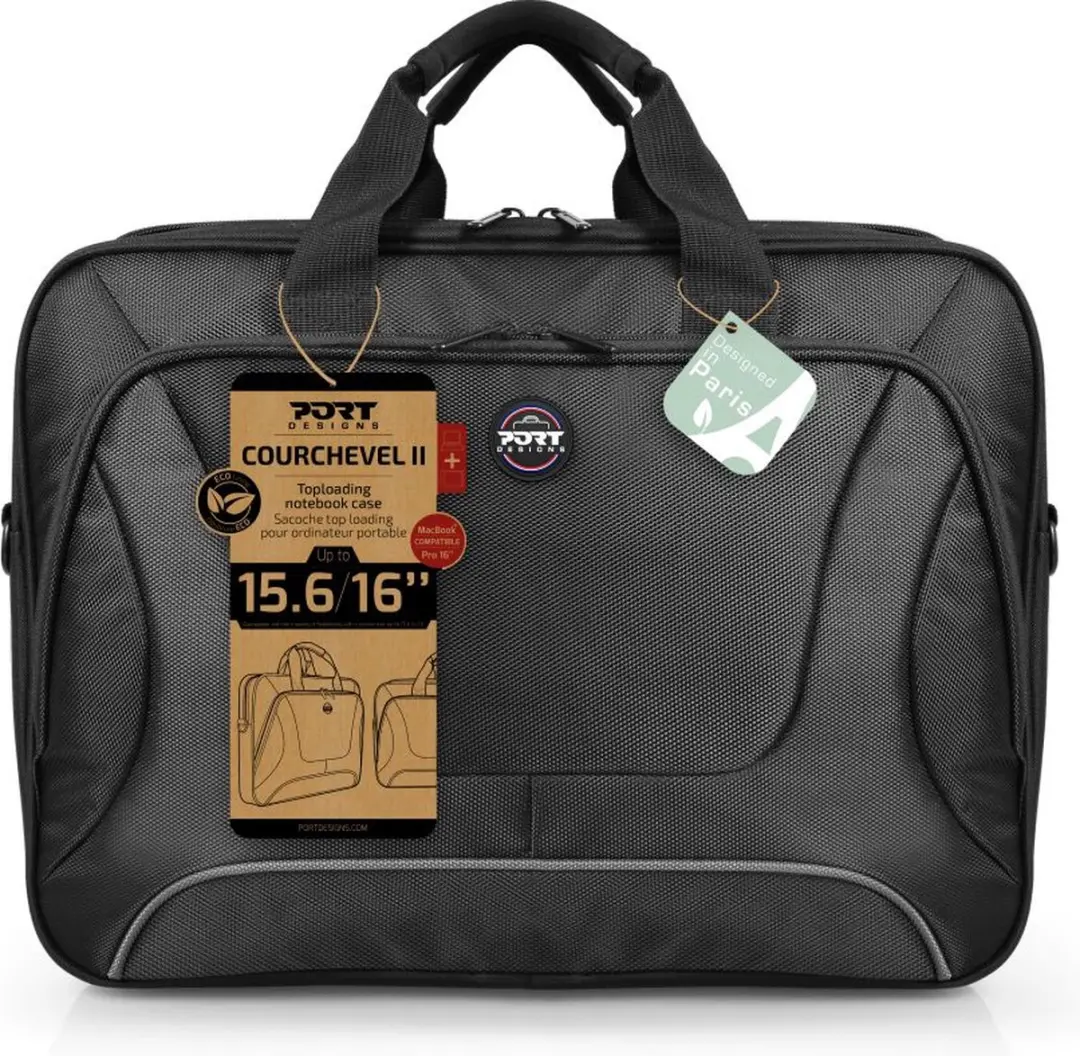 Port Designs Courchevel ECO Laptoptas - tot 16 inch - Zwart - afbeelding 5 van 6