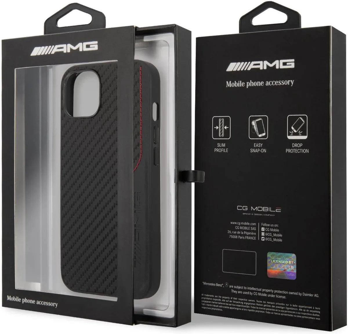 Mercedes-AMG Carbon Back Case Apple iPhone 14 - Zwart - MBA14CBK