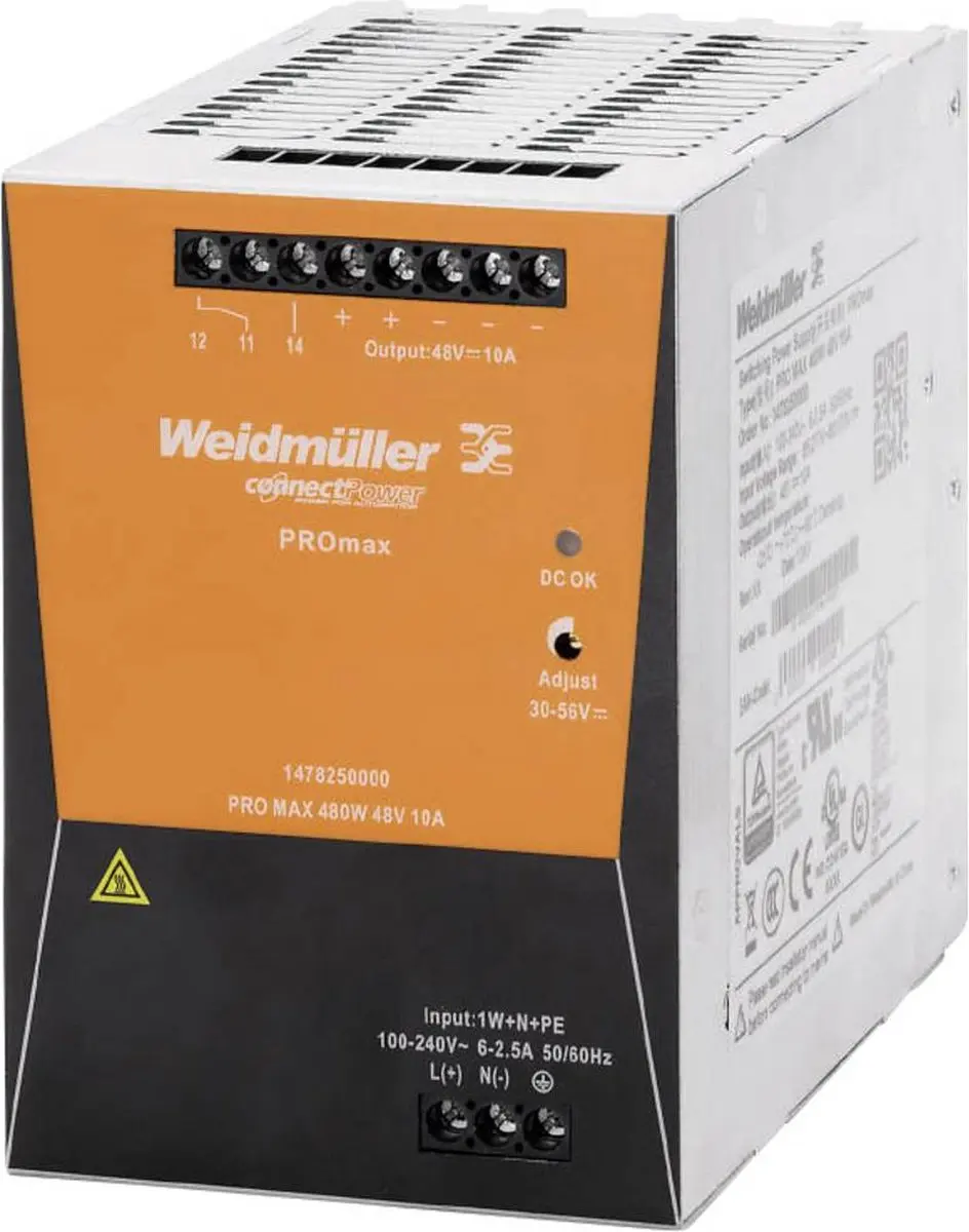Weidmüller 1478270000 DIN-rail Netvoeding 48 V/DC 20 A