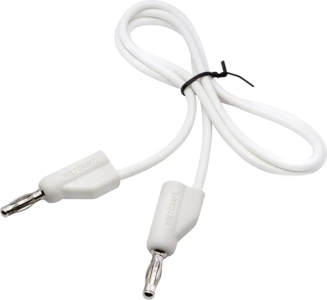 Voltcraft MSB-300-0.5-WS Meetsnoer Banaanstekker 4mm - Wit - afbeelding 2 van 5