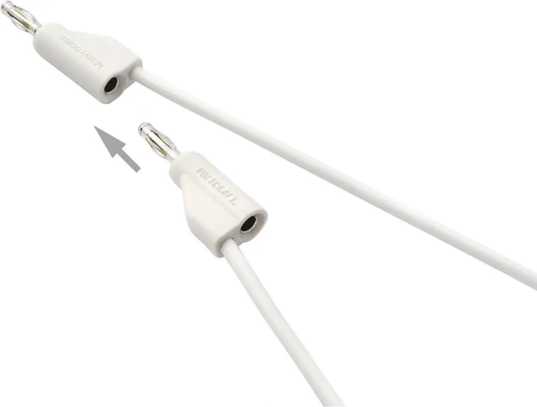 Voltcraft MSB-300-1-WS Meetsnoer Banaanstekker 4 mm - Wit - afbeelding 3 van 5