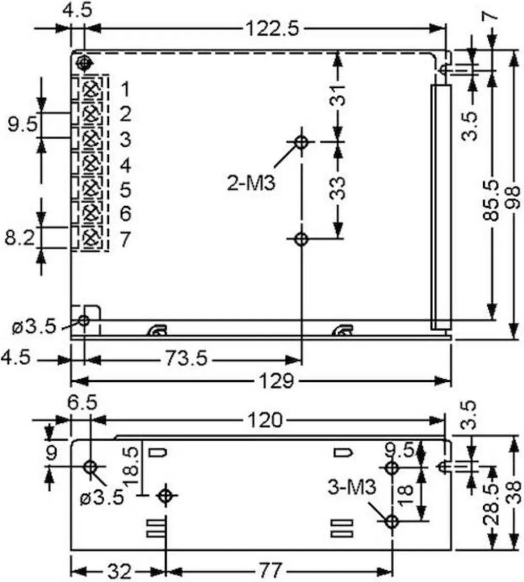 Mean Well RD-65A Schakelnetvoeding - 66W - afbeelding 2 van 5