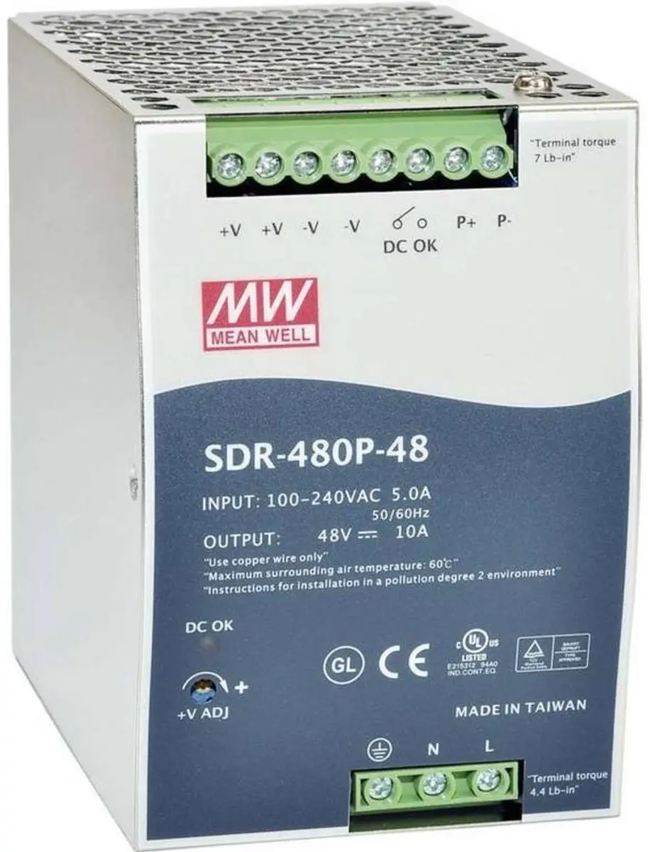 Mean Well SDR-480P-48 DIN-rail netvoeding