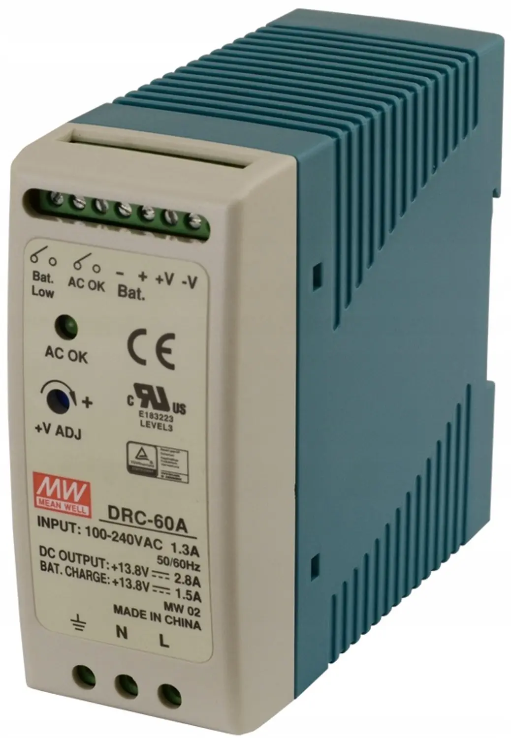 Mean Well DRC-60A DIN-rail netvoeding - 13.8V 59W - afbeelding 2 van 4