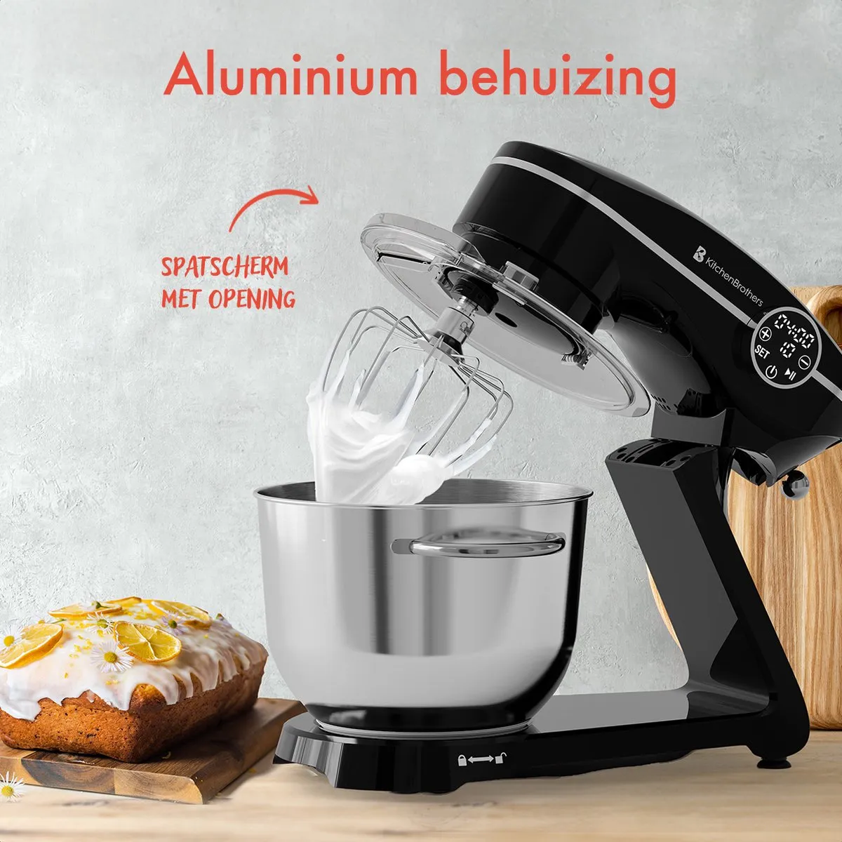 KitchenBrothers Keukenrobot 1800W - Zwart