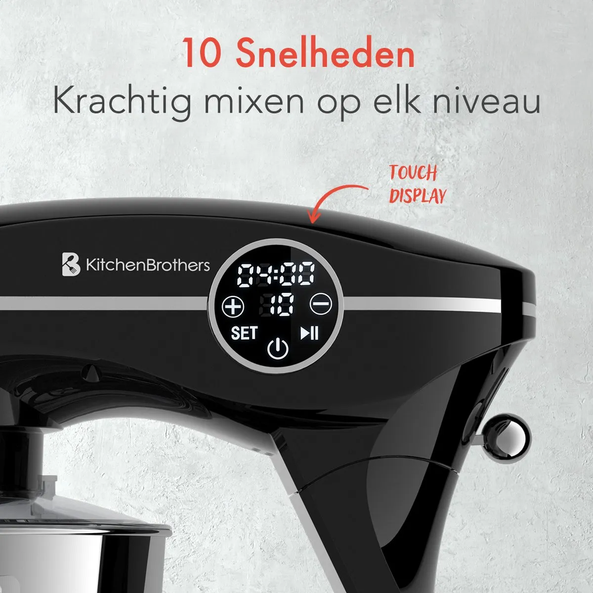 KitchenBrothers Keukenrobot 1800W - Zwart