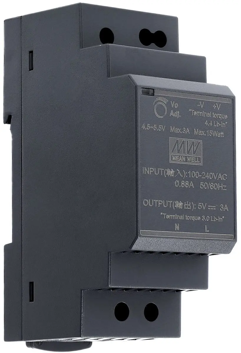 Mean Well HDR-30-5 DIN-rail netvoeding 5 V/DC 3 A 15 W Aantal uitgangen: 1 x Inh