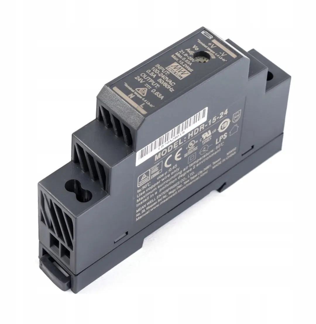Mean Well HDR-15-24 DIN-rail netvoeding 24 V/DC