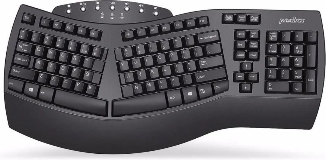 Perixx Periboard 612 draadloos ergonomisch toetsenbord (Bluetooth 4,0 + 2,4ghz,