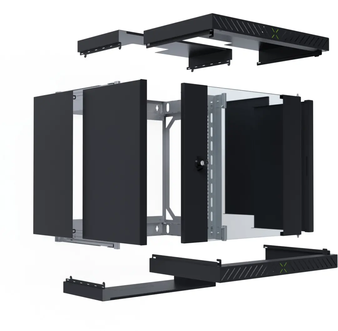 EFB Elektronik X-Rack WGX-1206TS.G1 Wandrek 12U - Zwart - afbeelding 2 van 4