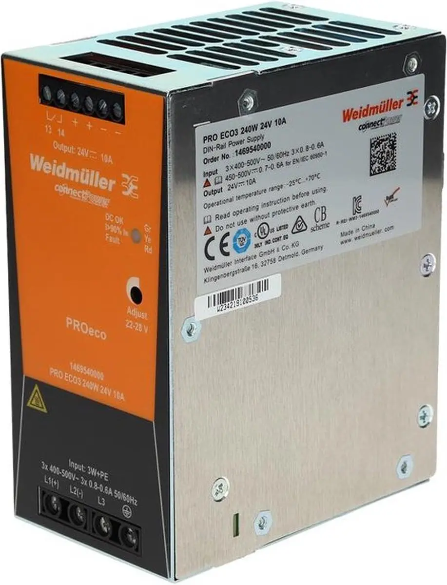 Weidmüller 1469540000 DIN-rail Netvoeding - 24V/DC 10A 240W - afbeelding 5 van 5