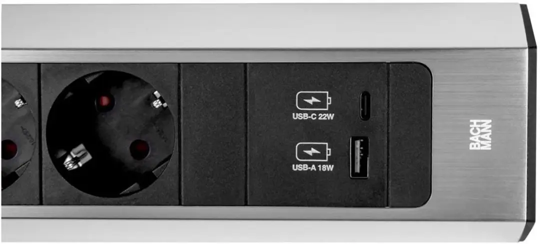 Bachmann CASIA 2 Stekkerdoos 2x CEE 7/3 + USB A/C 22W - afbeelding 4 van 6