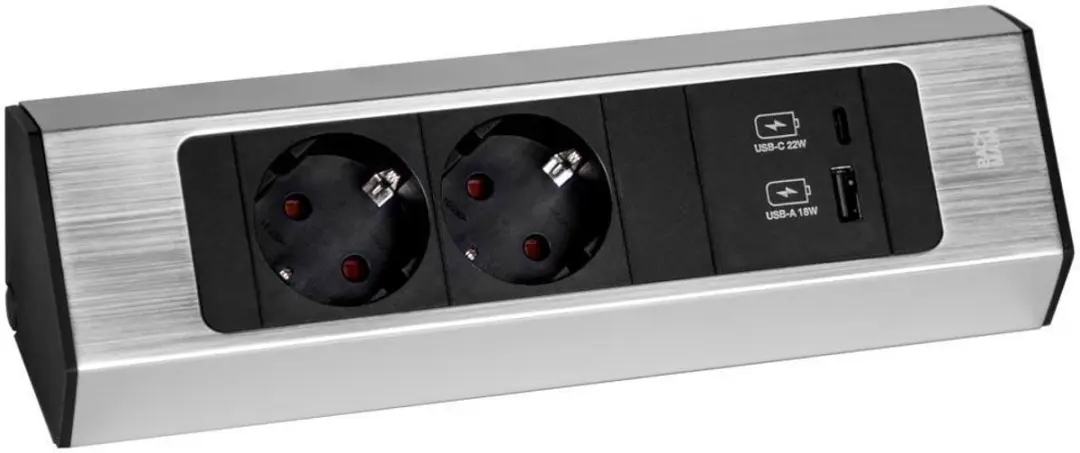 Bachmann CASIA 2 Stekkerdoos 2x CEE 7/3 + USB A/C 22W